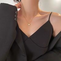 1 Pièce 1 Paire Sucré Forme De Cœur Acier Au Titane Placage Collier main image 5