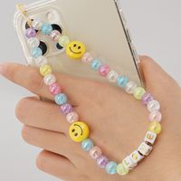 Ethnic Style Letter Heart Shape Smiley Face Soft Clay Mobile Phone Chain sku image 6