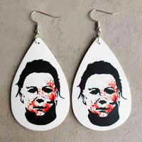 1 Pair Gothic Ghost Pu Leather Earrings sku image 3