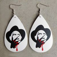 1 Pair Gothic Ghost Pu Leather Earrings sku image 4
