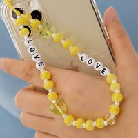 Ethnic Style Letter Heart Shape Smiley Face Soft Clay Mobile Phone Chain sku image 3