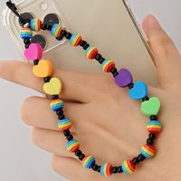 Ethnic Style Letter Heart Shape Smiley Face Soft Clay Mobile Phone Chain sku image 2