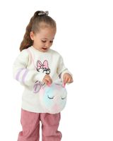 Girl's Plush Unicorn Cute Round Zipper Crossbody Bag main image 3