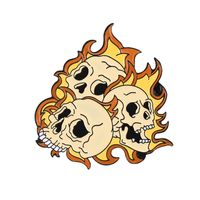 Cartoon Style Punk Flame Rose Skull Alloy Stamping Stoving Varnish Plating Unisex Brooches sku image 17