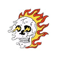 Cartoon Style Punk Flame Rose Skull Alloy Stamping Stoving Varnish Plating Unisex Brooches sku image 18