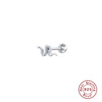 Women's Fashion Snake Sterling Silver Ear Studs Gold Plated Zircon 925 Silver Earrings sku image 2