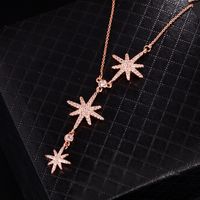 Elegant Fashion Star Titanium Steel Star Diamond Zircon Necklace main image 4