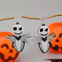 1 Pair Exaggerated Funny Halloween Pattern Arylic Drop Earrings sku image 1