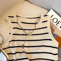 Women's Vest Sleeveless Tank Tops Elegant Stripe main image 6