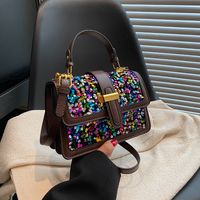 Women's Small All Seasons Pu Leather Sequins Elegant Classic Style Square Zipper Magnetic Buckle Handbag main image 1