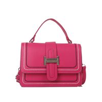 Women's Pu Leather Solid Color Fashion Square Flip Cover Handbag sku image 2