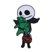 Cartoon Style Gothic Punk Demon Heart Shape Skull Alloy Stamping Stoving Varnish Plating Unisex Brooches sku image 3
