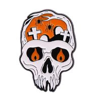 Cartoon Style Gothic Punk Demon Heart Shape Skull Alloy Stamping Stoving Varnish Plating Unisex Brooches sku image 10