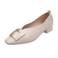 Women's Vintage Style Solid Color Square Toe Flats main image 2