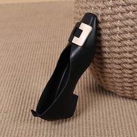 Women's Vintage Style Solid Color Square Toe Flats sku image 1