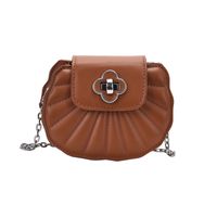 Girl'S Pu Leather Solid Color Classic Style Square Zipper Crossbody Bag sku image 5
