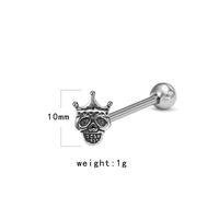 1 Piece Tongue Rings Funny Rock Punk Tortoise Animal Wings 316 Stainless Steel  Copper Inlay Acrylic Rhinestones Beads White Gold Plated Tongue Rings sku image 6