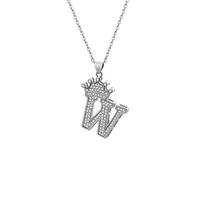 Stainless Steel Copper Simple Style Letter Crown Plating Inlay Zircon Pendant Necklace sku image 23