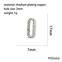 1 Piece 10 * 50mm 13 * 21mm 7 * 17mm Copper Zircon 18K Gold Plated Square Infinity Oval Polished Pendant sku image 2