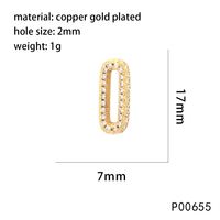 1 Piece 10 * 50mm 13 * 21mm 7 * 17mm Copper Zircon 18K Gold Plated Square Infinity Oval Polished Pendant sku image 1