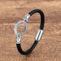 IG Style Casual Star Crown Zircon Stainless Steel Pu Leather Wholesale Italian Charm Bracelets main image 4