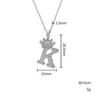 Stainless Steel Copper Simple Style Letter Crown Plating Inlay Zircon Pendant Necklace main image 2