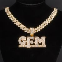 Hip-hop Exaggerated Rock Letter Emoji Face Alloy Plating Inlay Rhinestones Gold Plated Unisex Pendant Necklace sku image 2