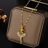 Fashion Geometric Titanium Steel Plating Zircon Necklace sku image 2