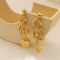 1 Pair Simple Style Classic Style Circle Heart Shape Hollow Out Alloy Drop Earrings main image 4