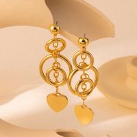 1 Pair Simple Style Classic Style Circle Heart Shape Hollow Out Alloy Drop Earrings main image 5