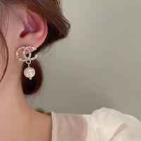 1 Pair Fashion Bow Knot Metal Inlay Zircon Women's Ear Studs sku image 6