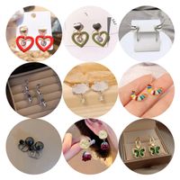 1 Pair Elegant Luxurious Heart Shape Rose Plating Inlay Alloy Zircon 14k Gold Plated Drop Earrings main image 8