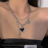 Hip-hop Heart Shape Alloy Wholesale Layered Necklaces main image 1