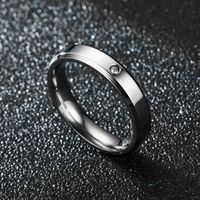 New Titanium Steel Double Beveled High-grade Diamond Ring Couple Ring main image 6