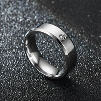 New Titanium Steel Double Beveled High-grade Diamond Ring Couple Ring main image 5