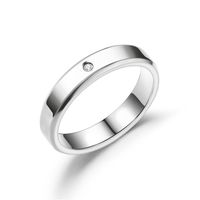 New Titanium Steel Double Beveled High-grade Diamond Ring Couple Ring main image 4
