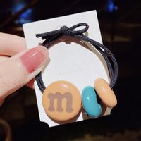 M Bean Candy Color Hair Rope Summer New Ball Cute Rubber Band Tie Hair Scrunchies Wholesale Nihaojewelry sku image 1