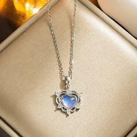 Beautiful Temperament Aurora Love Necklace Korean Style Light Luxury Colorful Crystal Stainless Steel Clavicle Chain Live Broadcast Popular Ornament main image 2