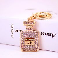 Diamond-studded Ladies Perfume Bottle Metal Pendant Four-leaf Clover Keychain sku image 1