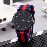 Simple Color Braided Belt Black Shell Large Dial Men's And Women's Watches Wholesale main image 4