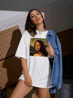 In Stock!  New Europe And America Cross Border Funny Famous Painting Printed Top Loose Casual Short Sleeve T-shirt Female Summer main image 3