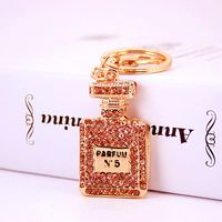 Diamond-studded Ladies Perfume Bottle Metal Pendant Four-leaf Clover Keychain sku image 2
