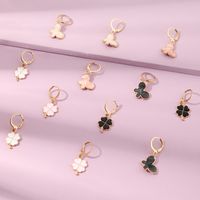 Korean Style Alloy Dripping Oil Butterfly Leaf Children's Earrings main image 4