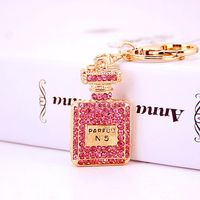 Diamond-studded Ladies Perfume Bottle Metal Pendant Four-leaf Clover Keychain sku image 3
