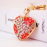 Diamond-studded Ladies Perfume Bottle Metal Pendant Four-leaf Clover Keychain sku image 17