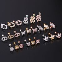 Ear Cartilage Rings & Studs Fashion Animal Copper Plating Artificial Gemstones main image 5