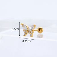 Ear Cartilage Rings & Studs Fashion Animal Copper Plating Artificial Gemstones sku image 13