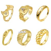 Wholesale Jewelry Geometric Zircon Copper Open Six-piece Ring Nihaojewelry sku image 1