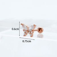 Ear Cartilage Rings & Studs Fashion Animal Copper Plating Artificial Gemstones sku image 17