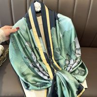 Women's Elegant Flower Satin Printing Silk Scarves main image 2